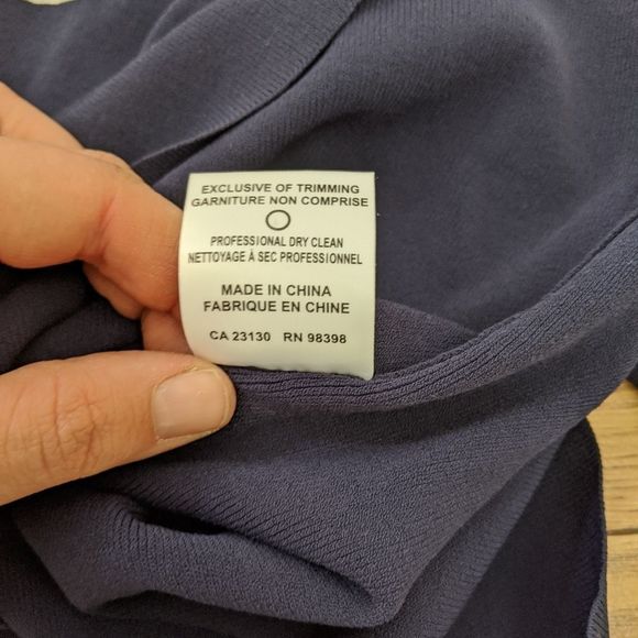 𝅺judith & Charles navy blue short sleeve blouse with white collar - Picture 6 of 10